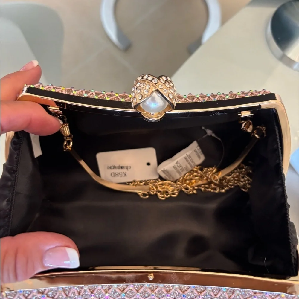 Elegant Gold and Pink Clutch
